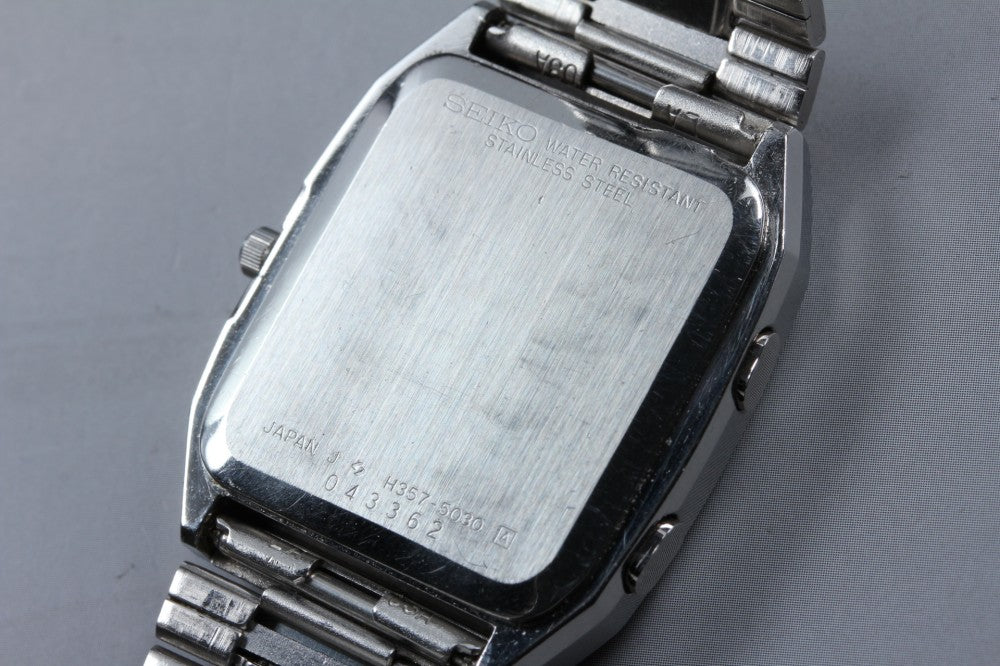 SEIKO Hybrid H357-5030 Silver Quartz 32.3mm Men's Watch 1980
