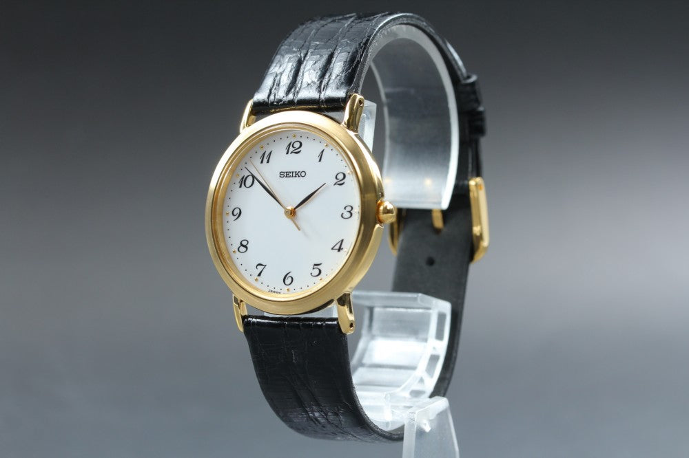 Near MINT SEIKO Spirit 7N01-0BH0 White Quartz 32.9mm Men's Watch 1999