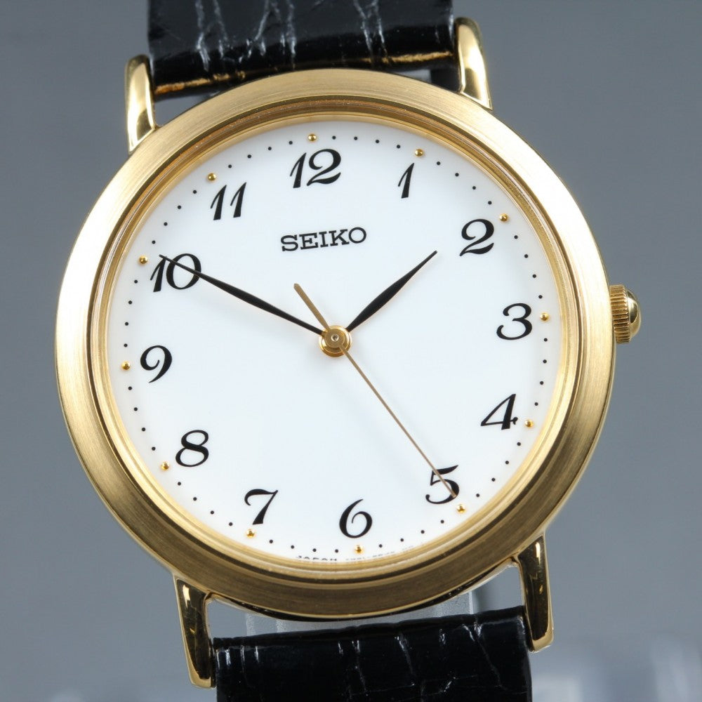 Near MINT SEIKO Spirit 7N01-0BH0 White Quartz 32.9mm Men's Watch 1999