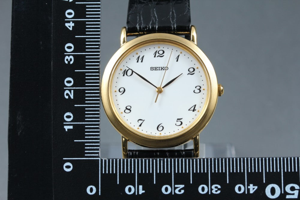 Near MINT SEIKO Spirit 7N01-0BH0 White Quartz 32.9mm Men's Watch 1999