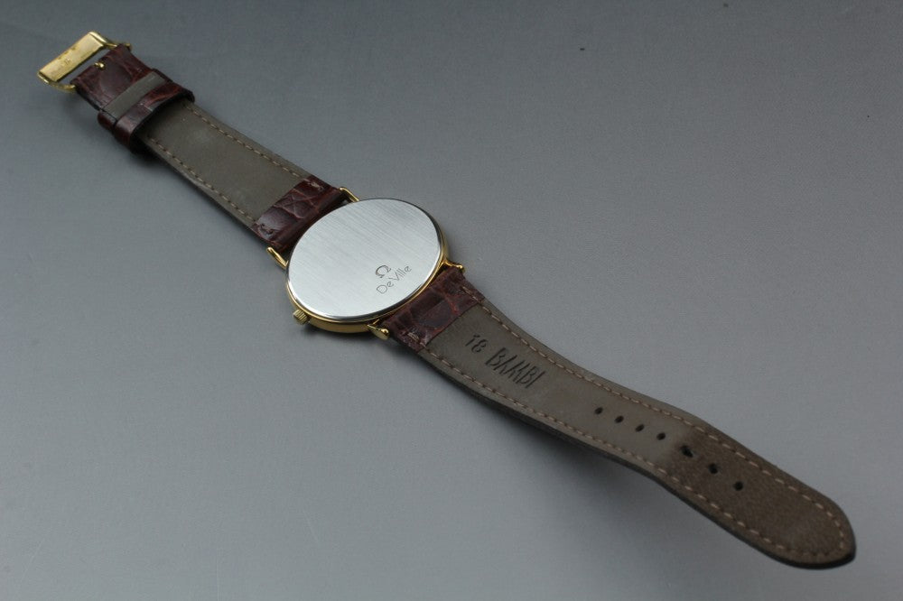 Near MINT OMEGA De Ville 195.0075.2 Gold Quartz 32.1mm Men's Watch