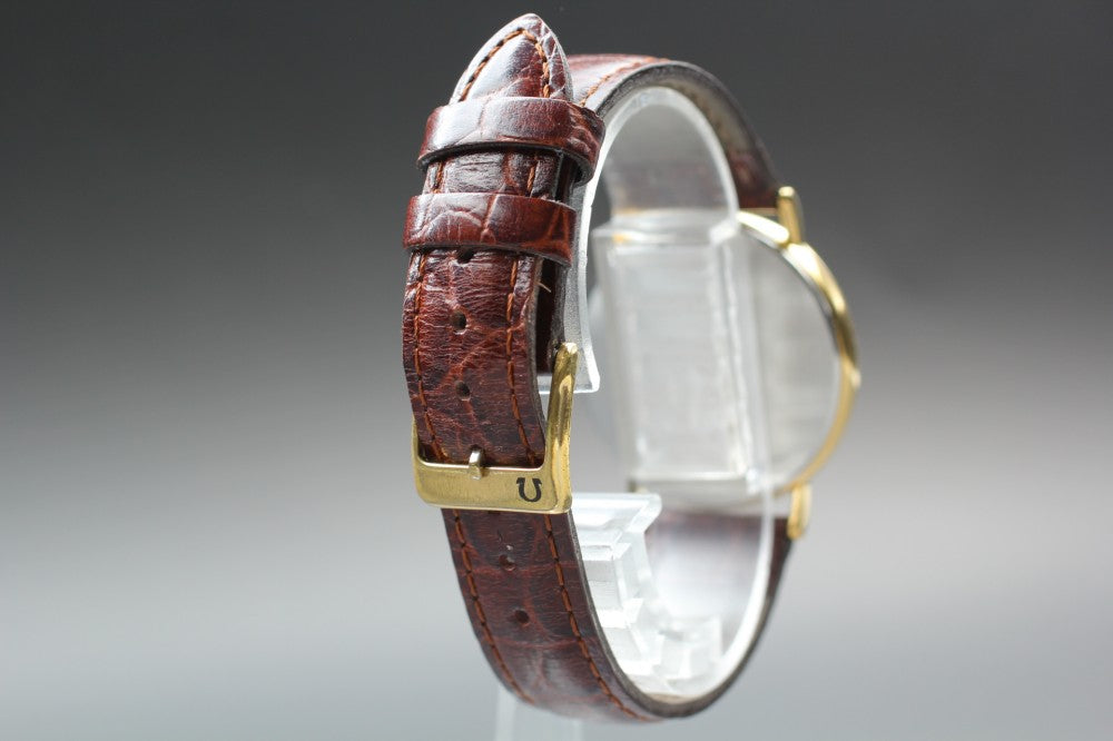 Near MINT OMEGA De Ville 195.0075.2 Gold Quartz 32.1mm Men's Watch