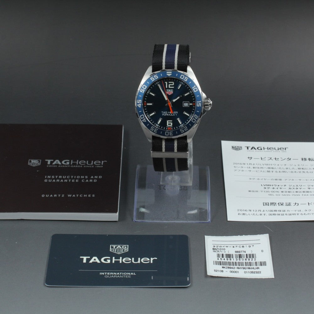 Near MINT TAG Heuer Formula 1 WAZ1010 Blue Quartz 42mm Men's Watch