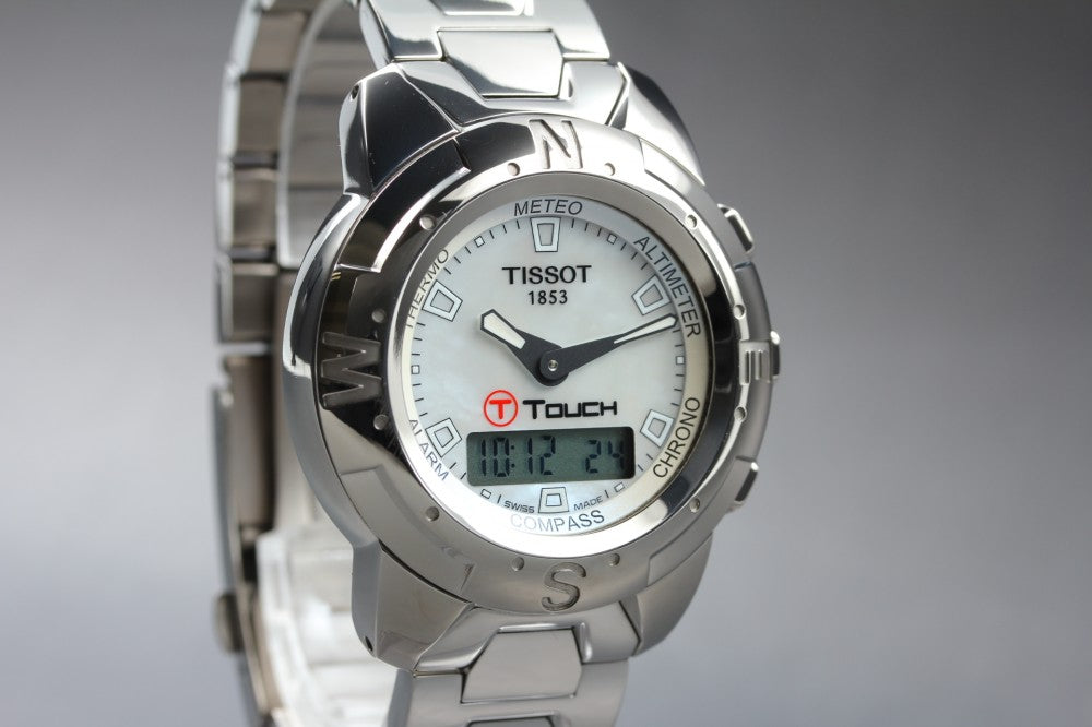 Near MINT TISSOT T-Touch Z 252/352P Mother of Pearl Quartz 40.8mm Men's Watch