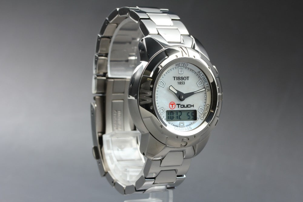 Near MINT TISSOT T-Touch Z 252/352P Mother of Pearl Quartz 40.8mm Men's Watch