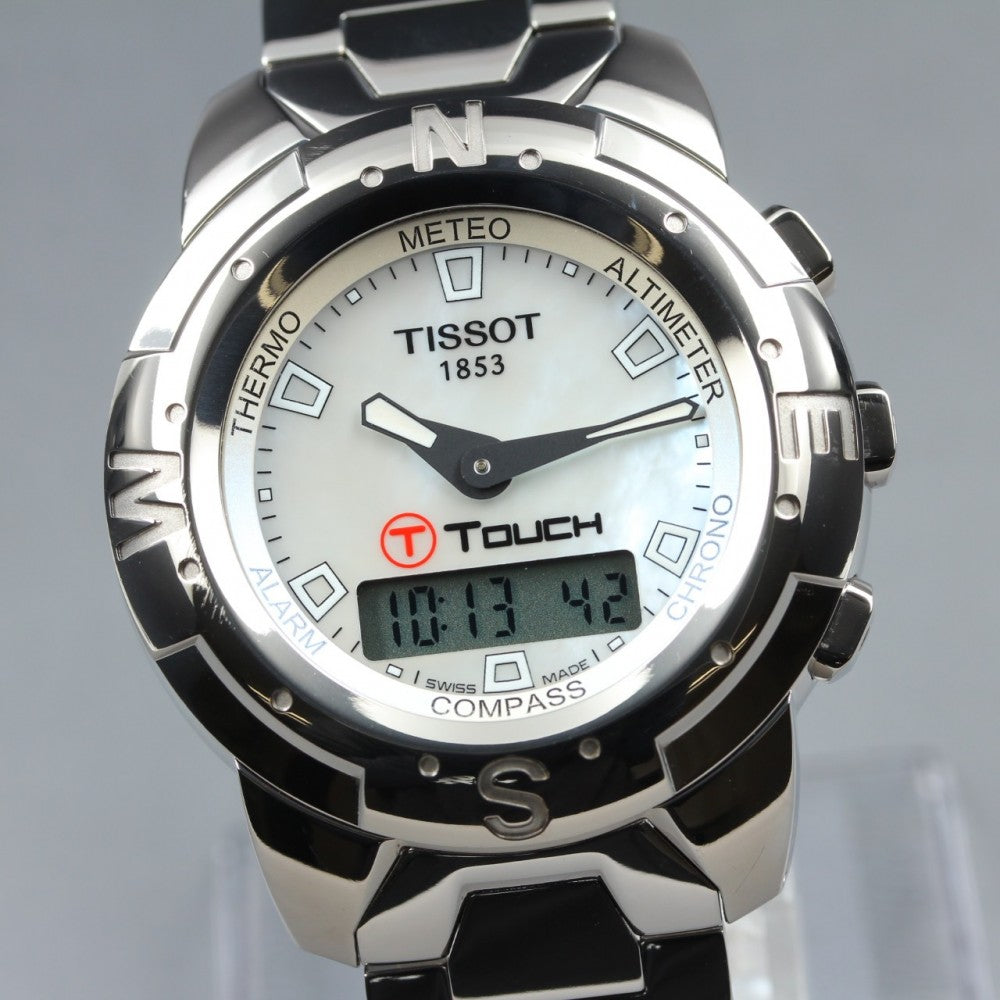 Near MINT TISSOT T-Touch Z 252/352P Mother of Pearl Quartz 40.8mm Men's Watch