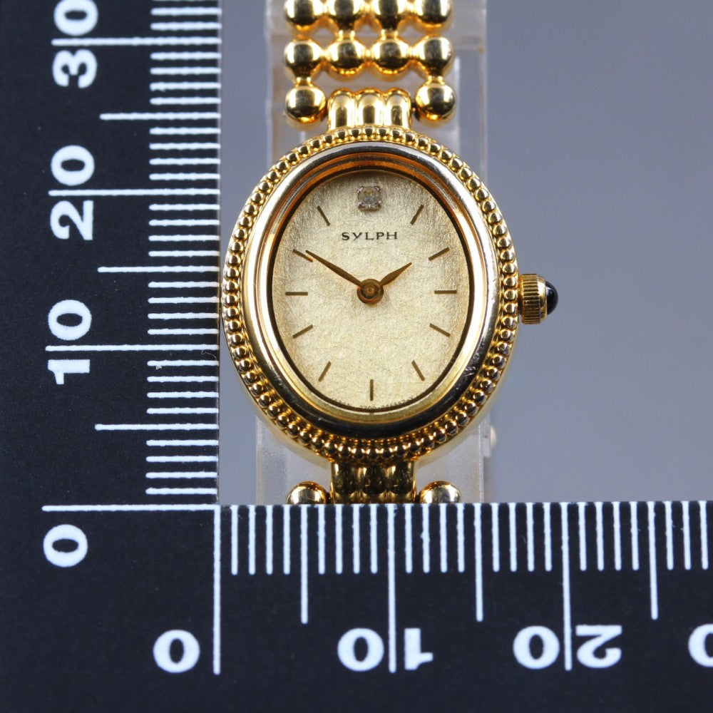 Near MINT CITIZEN SYLPH 2200-241649 Gold Quartz 17.5mm Ladies Watch
