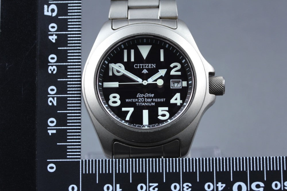 Near MINT CITIZEN Professional Master 7828-H09971 Black Solar 39mm Men's Watch