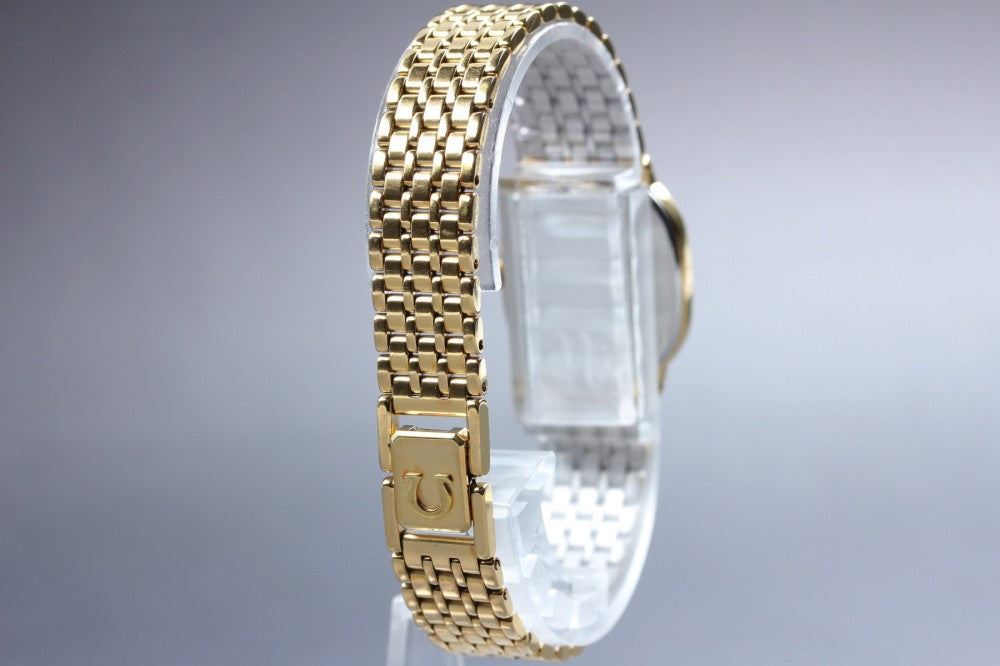 Near MINT OMEGA De Ville Ref.795 0834 Cal.1375 Gold Quartz 21mm Ladies Watch 1984