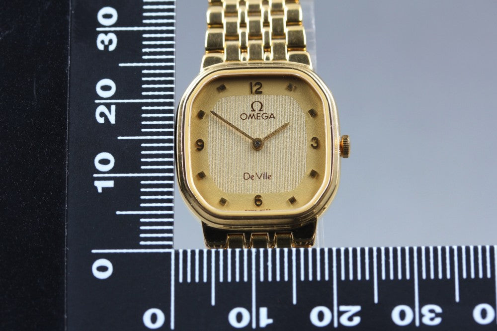 Near MINT OMEGA De Ville Ref.795 0834 Cal.1375 Gold Quartz 21mm Ladies Watch 1984