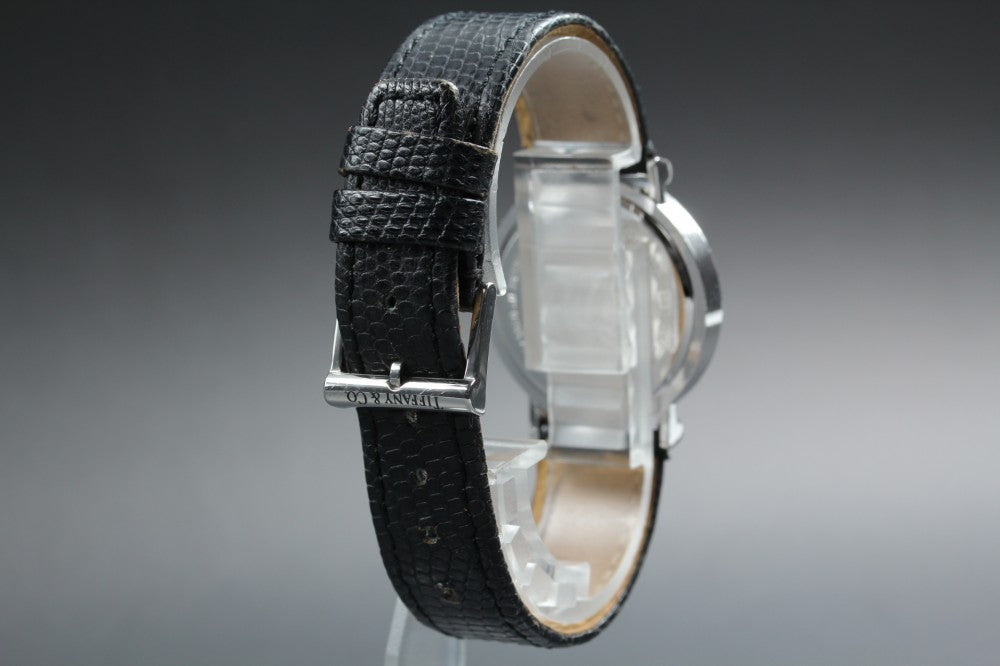 Near MINT TIFFANY＆Co. Atlas M0640 Silver Quartz 31.4mm Men's Watch