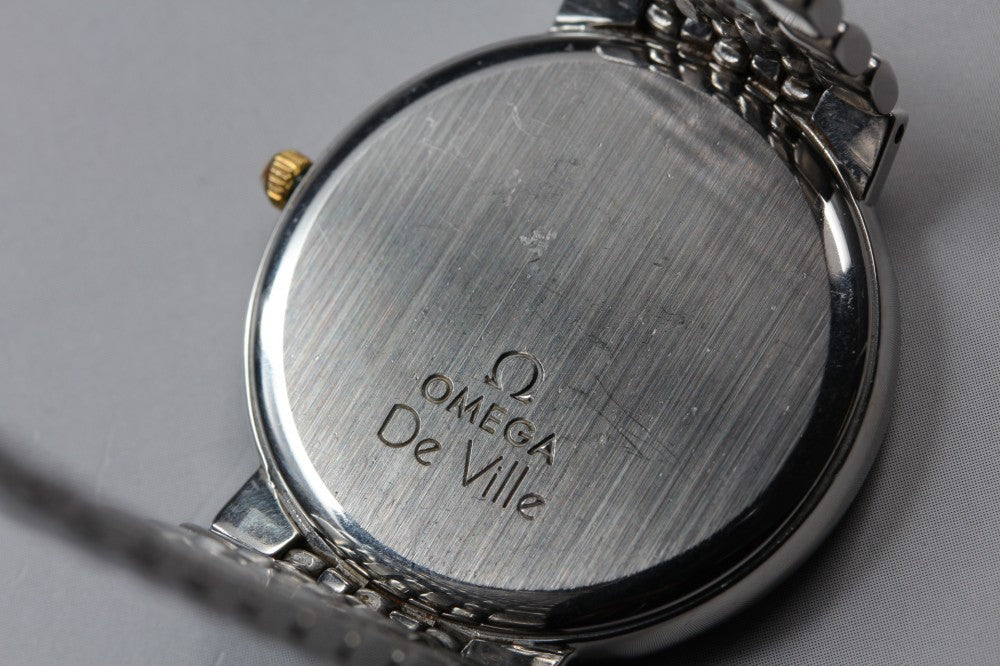 Near MINT OMEGA De Ville 396.1012 Cal.1430 Silver/Gold Quartz 32mm Men's Watch