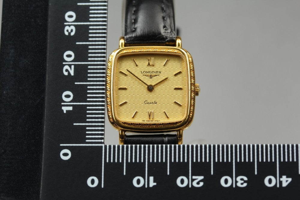 Near MINT LONGINES 153.6740 Gold Quartz 20.8mm Ladies Watch