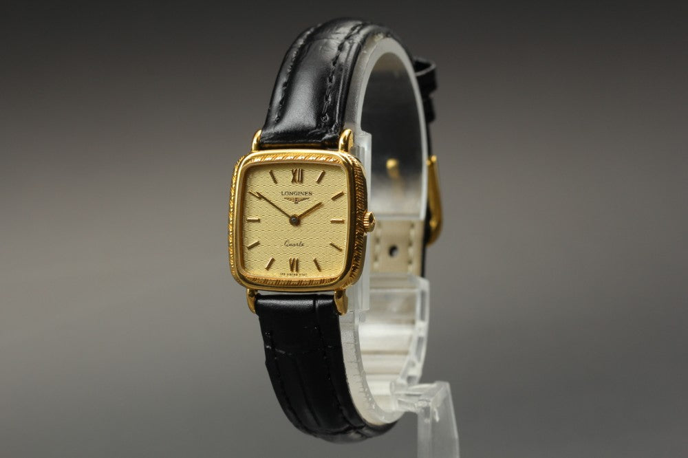 Near MINT LONGINES 153.6740 Gold Quartz 20.8mm Ladies Watch