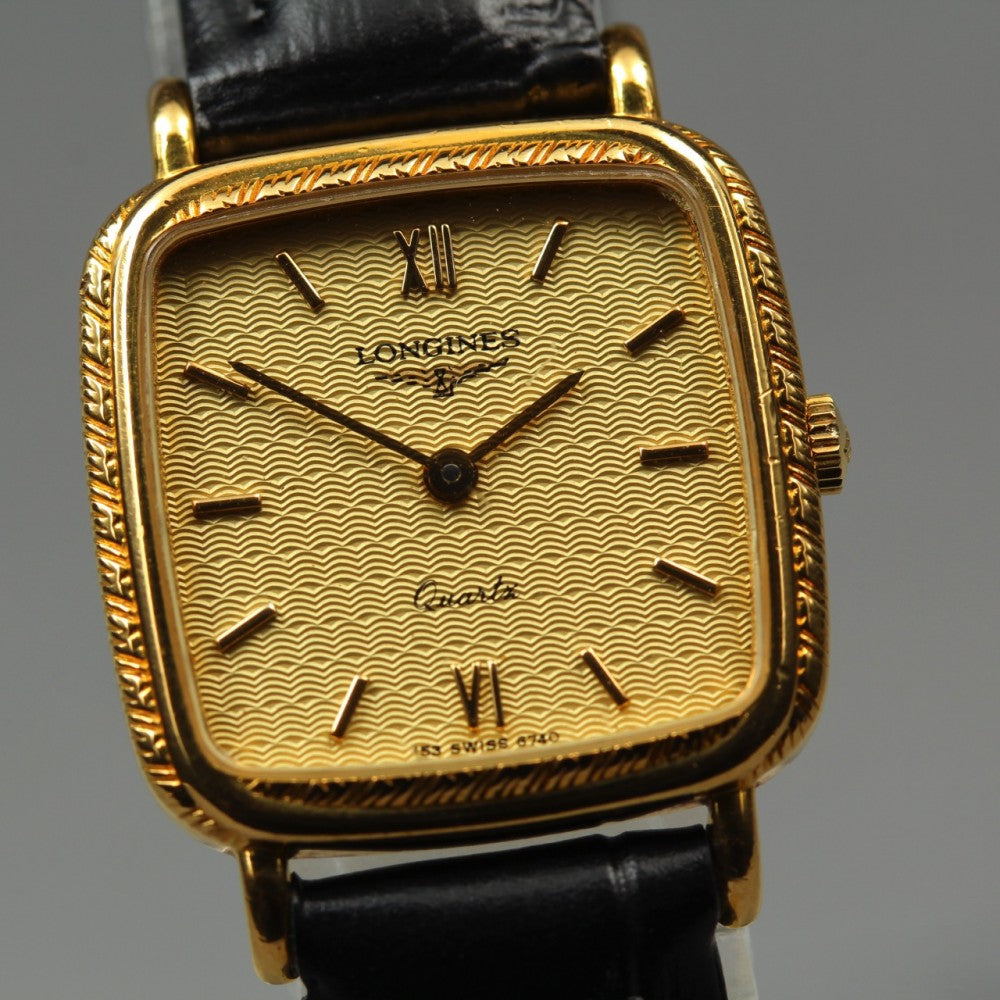 Near MINT LONGINES 153.6740 Gold Quartz 20.8mm Ladies Watch