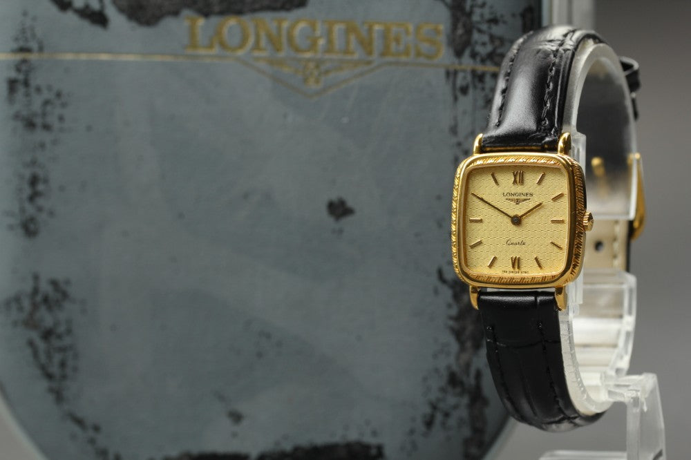 Near MINT LONGINES 153.6740 Gold Quartz 20.8mm Ladies Watch