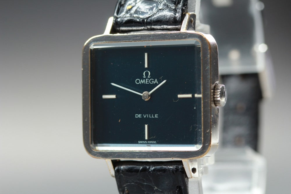 Near MINT OMEGA De Ville 511.0375 Cal.625 Blue Manual 26.2mm Ladies Watch