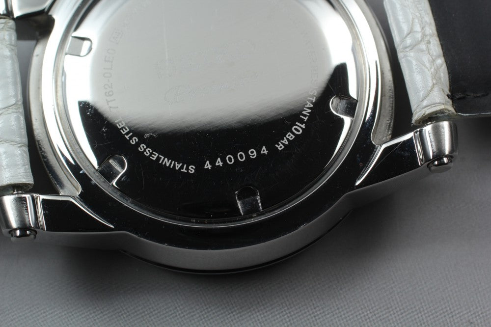 Near MINT SEIKO Premier 7T62-0LE0 Black Quartz 43.5mm Men's Watch 2004