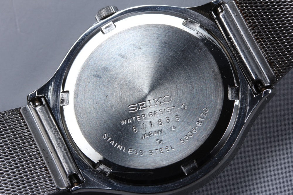 Near MINT SEIKO Lord Matic 5606-8120 Silver Auto 36mm Men's Watch 1976