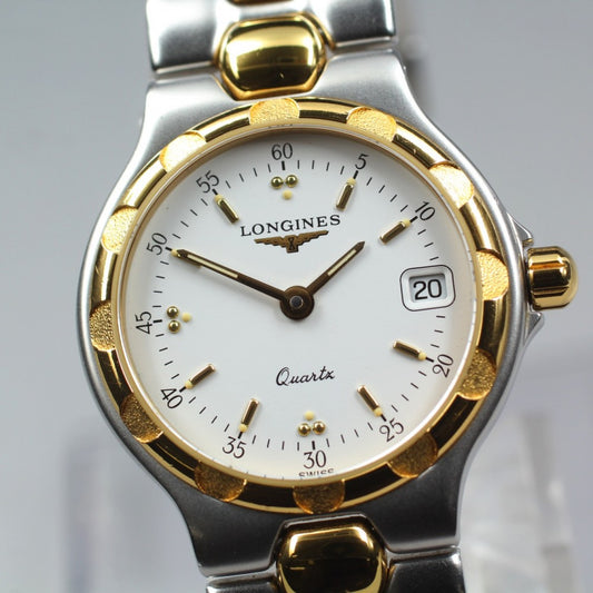 Near MINT LONGINES Conquest L1.114.3 White Quartz 25mm Ladies Watch