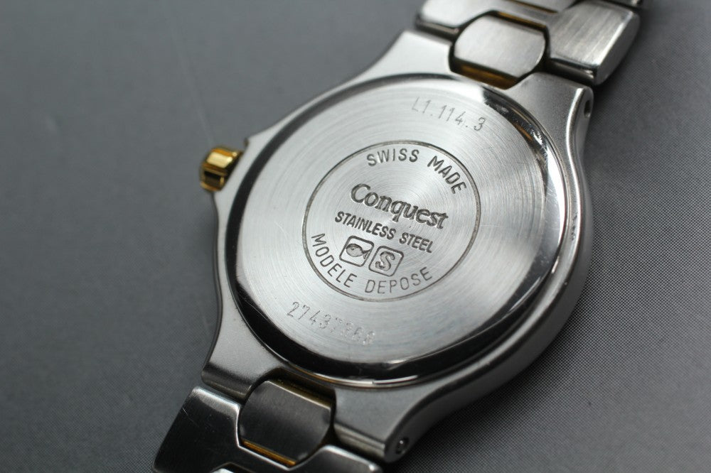 Near MINT LONGINES Conquest L1.114.3 White Quartz 25mm Ladies Watch