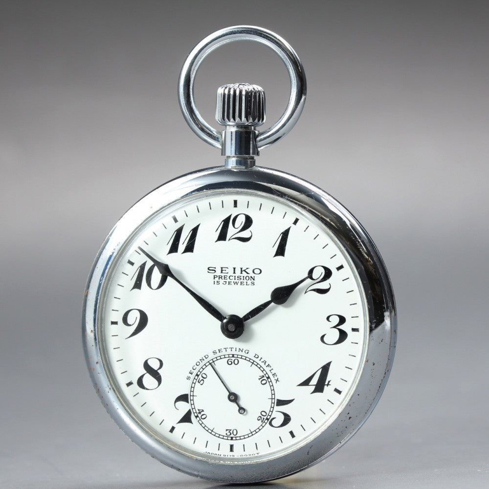 SEIKO PRECISION 91-0020 White Manual 50mm Unisex Pocket Watch 1970