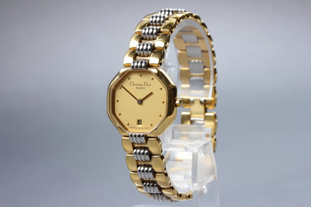 Near MINT Christian Dior Swing Octagon 48.133 Gold Quartz 25mm Ladies Watch