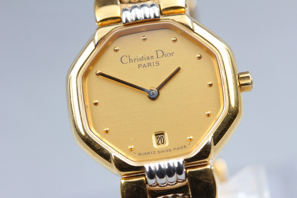 Near MINT Christian Dior Swing Octagon 48.133 Gold Quartz 25mm Ladies Watch