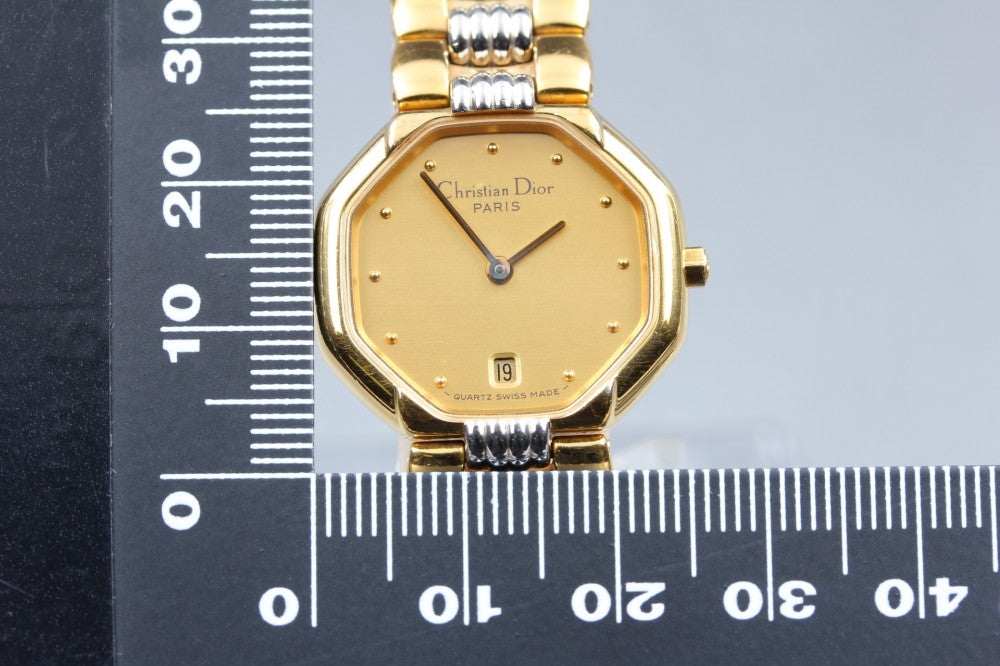 Near MINT Christian Dior Swing Octagon 48.133 Gold Quartz 25mm Ladies Watch