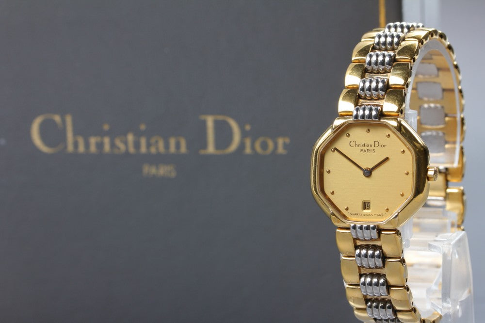 Near MINT Christian Dior Swing Octagon 48.133 Gold Quartz 25mm Ladies Watch