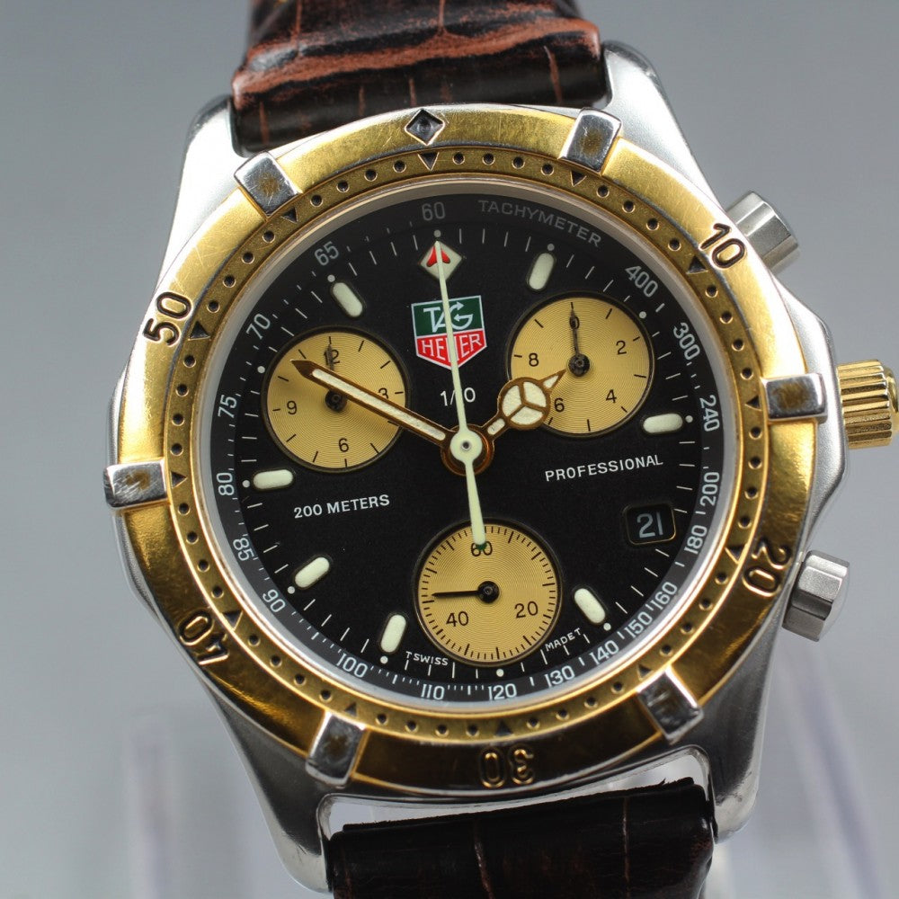 TAG Heuer Professional 2000 565.306R Black/Gold Quartz 39mm Men's Watch