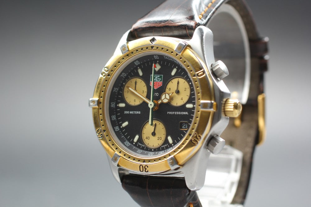 TAG Heuer Professional 2000 565.306R Black/Gold Quartz 39mm Men's Watch