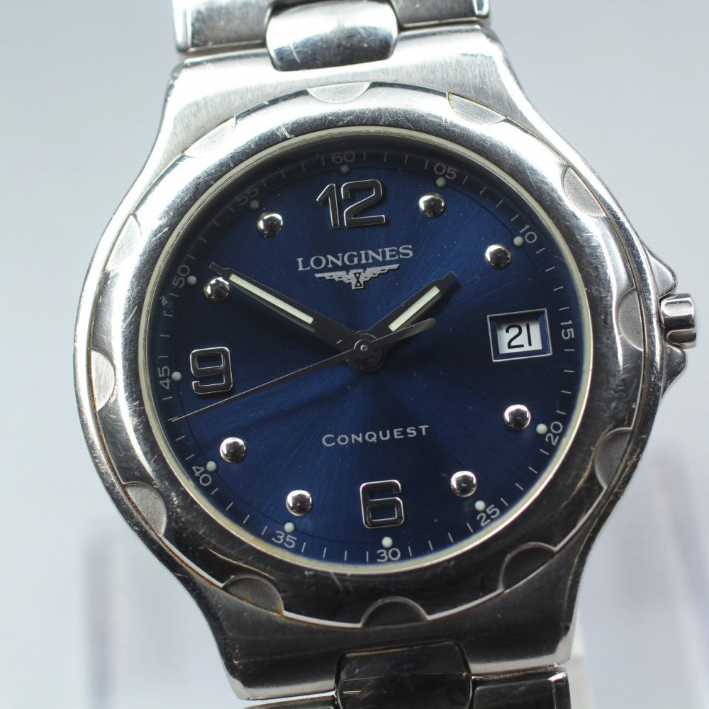 Near MINT LONGINES Conquest L1.631.4 Blue Quartz 35mm Men's Watch