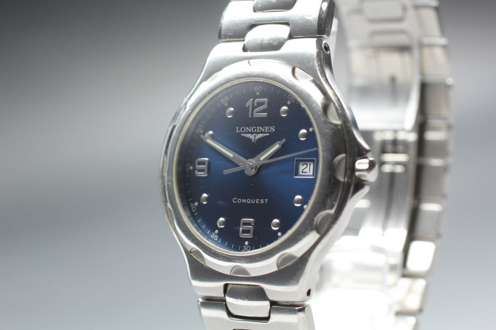 Near MINT LONGINES Conquest L1.631.4 Blue Quartz 35mm Men's Watch
