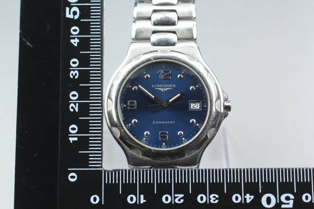 Near MINT LONGINES Conquest L1.631.4 Blue Quartz 35mm Men's Watch