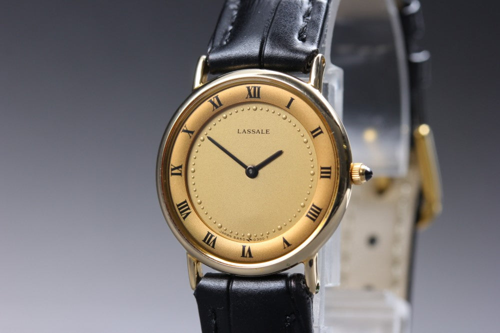 Near MINT SEIKO Lassale 5A50-0090 Gold Quartz 24.3mm Ladies Watch 1989