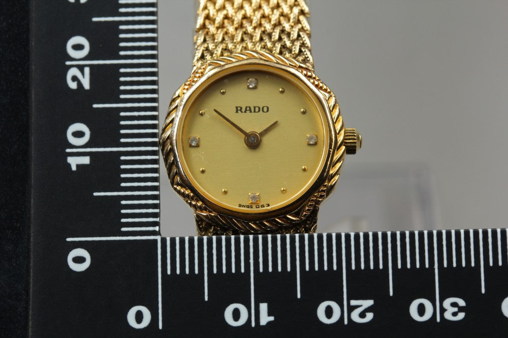 Near MINT RADO 204.3617.2 Gold Quartz 20.4mm Ladies Watch