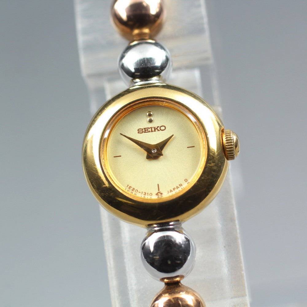 SEIKO Tisse 1E20-0070 Gold Quartz 14.3mm Ladies Watch 1986
