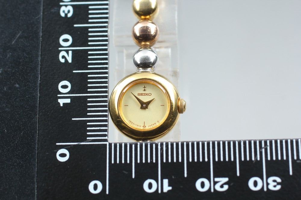 SEIKO Tisse 1E20-0070 Gold Quartz 14.3mm Ladies Watch 1986