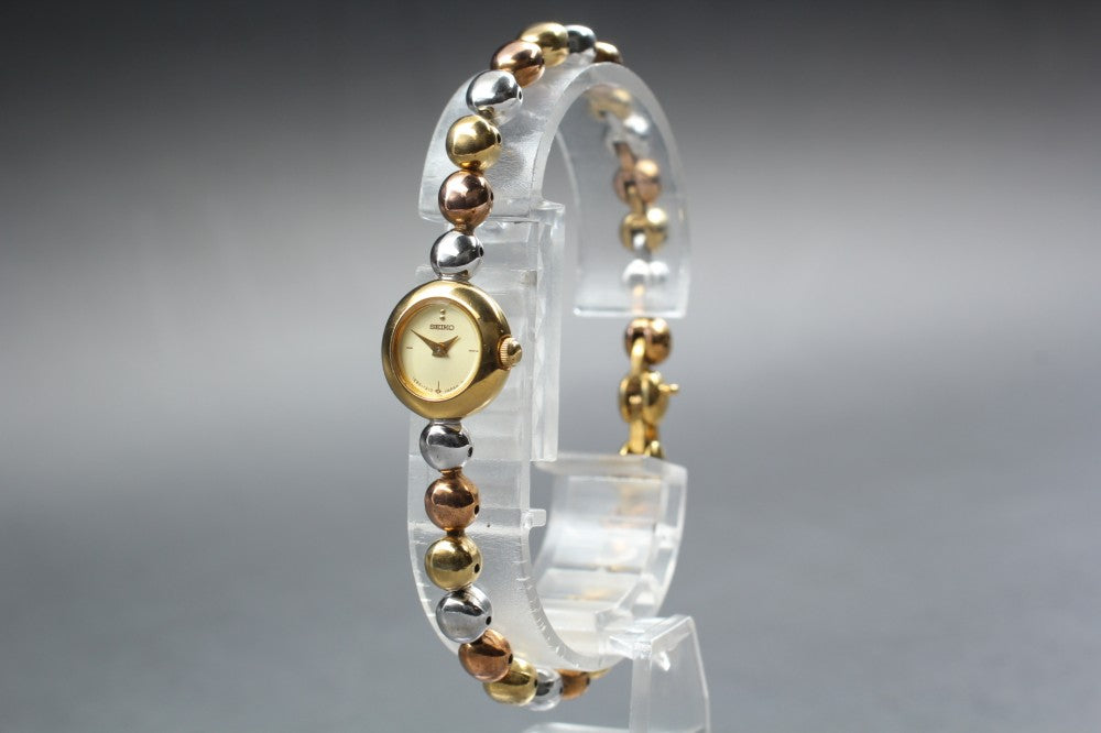 SEIKO Tisse 1E20-0070 Gold Quartz 14.3mm Ladies Watch 1986