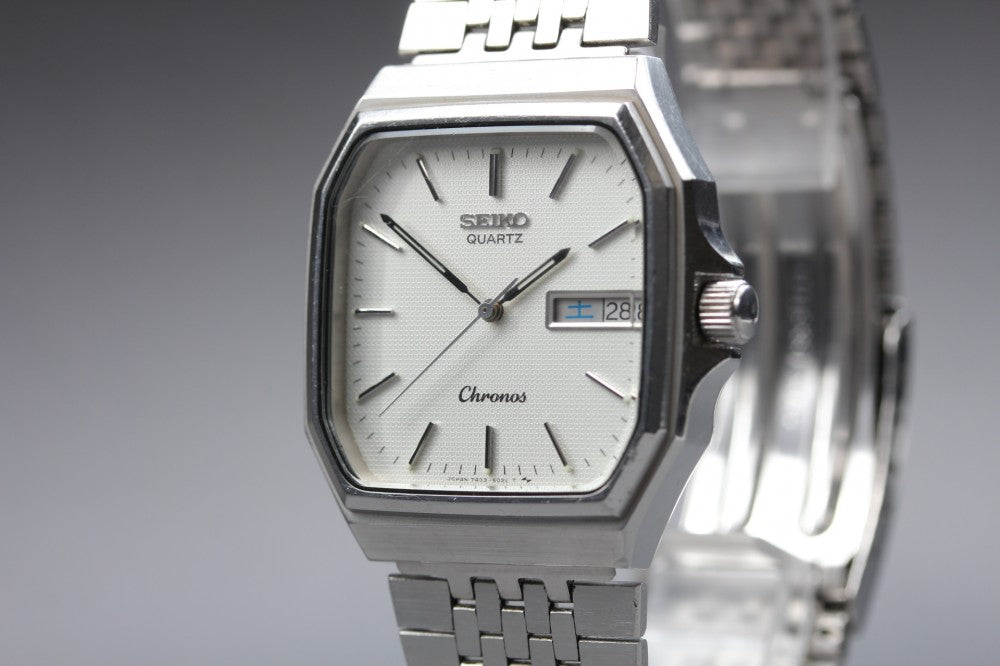 SEIKO Chronos 7433-5010 White Quartz 33.6mm Men's Watch