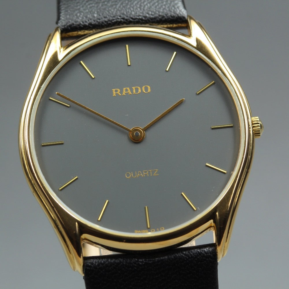 Near MINT RADO 121.5336.2 Black Quartz 33mm Men's Watch