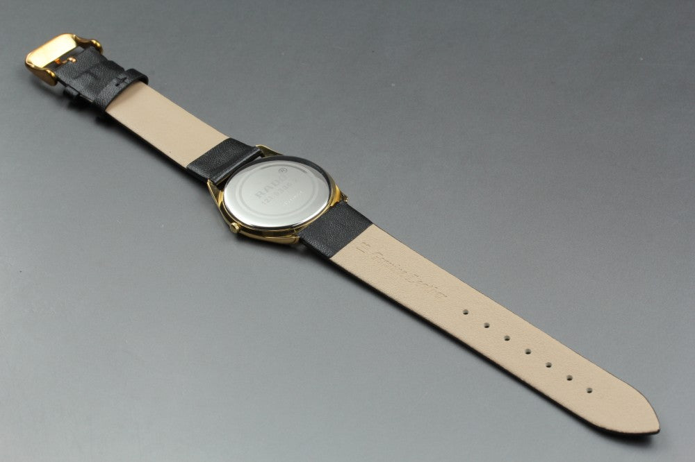 Near MINT RADO 121.5336.2 Black Quartz 33mm Men's Watch