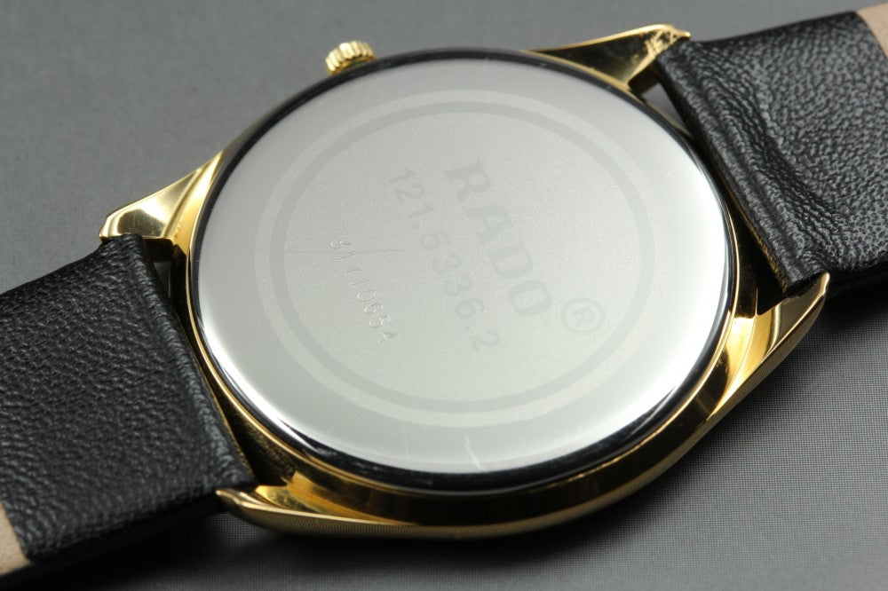 Near MINT RADO 121.5336.2 Black Quartz 33mm Men's Watch