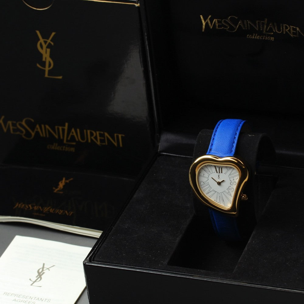 Near MINT Yves Saint Laurent 05F White Quartz 30mm Ladies Watch
