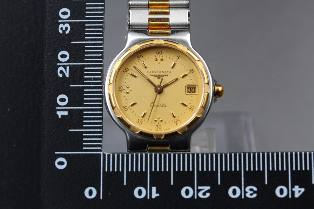 Near MINT LONGINES Conquest 152.4937 Gold Quartz 24mm Ladies Watch