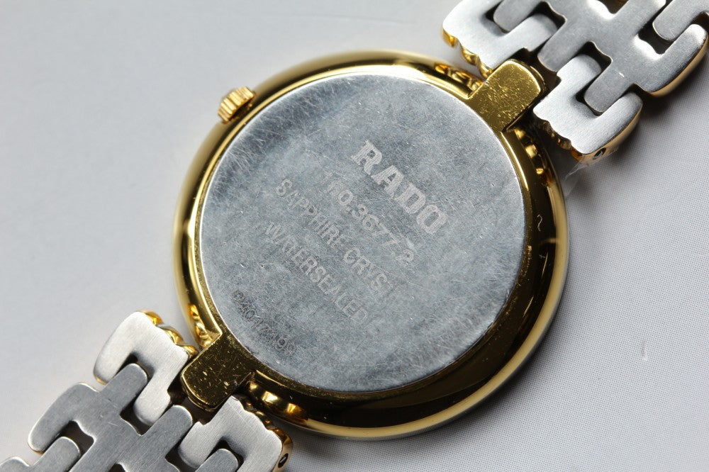 Near MINT RADO Florence 160.3677.2 Gold Quartz 32.5mm Men's Watch