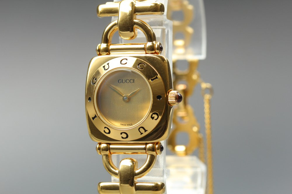 Near MINT GUCCI 6300L Gold Quartz 21.6mm Ladies Watch