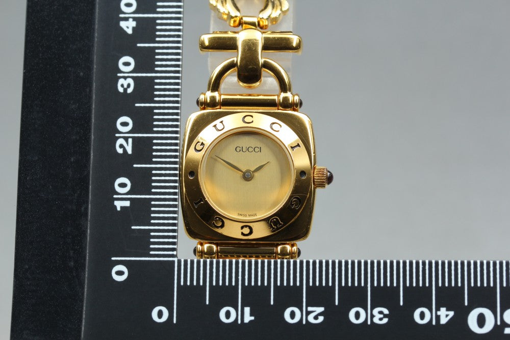 Near MINT GUCCI 6300L Gold Quartz 21.6mm Ladies Watch