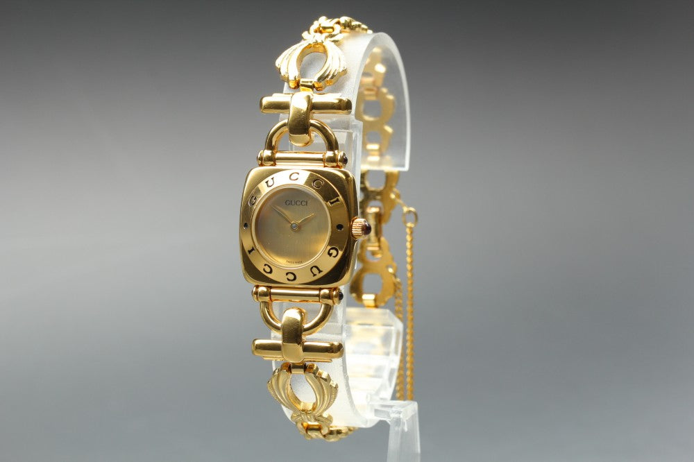 Near MINT GUCCI 6300L Gold Quartz 21.6mm Ladies Watch